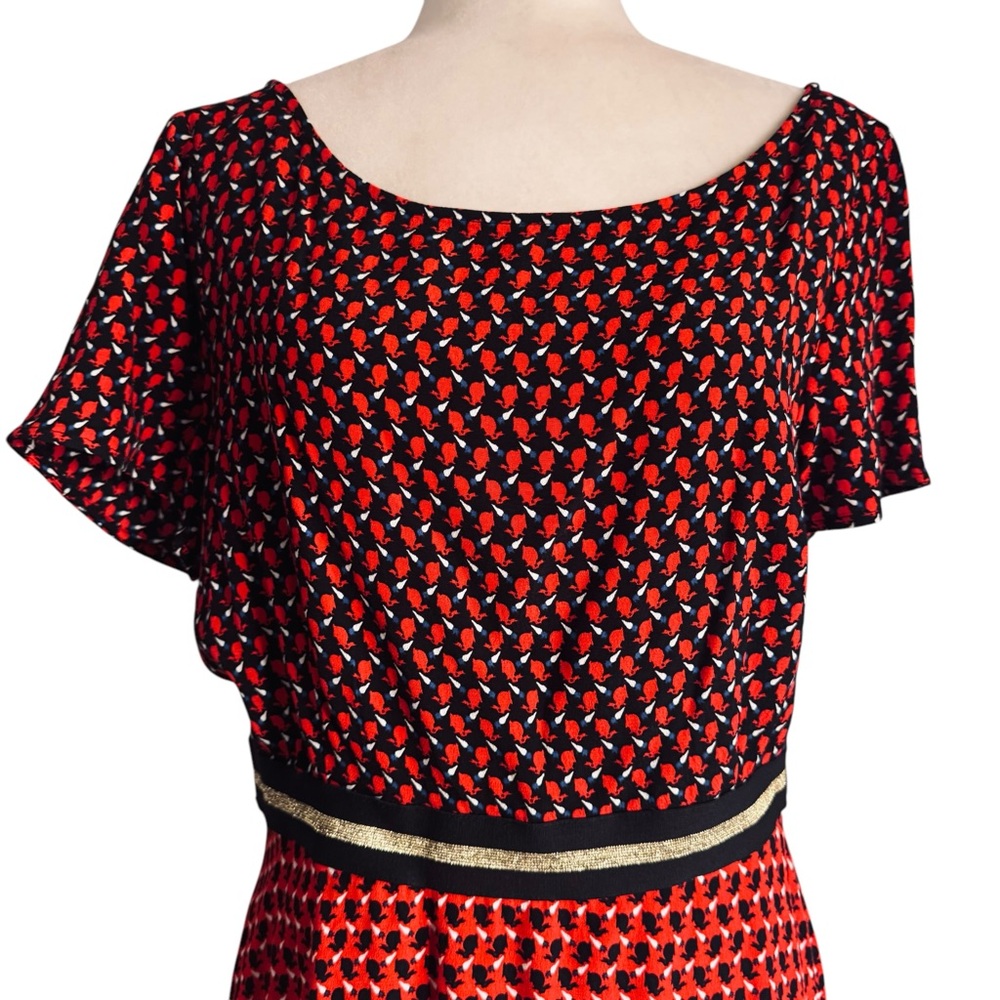 Anthropologie Maeve Amici Bunny Print Fit & Flare Dress - Picture 3 of 11